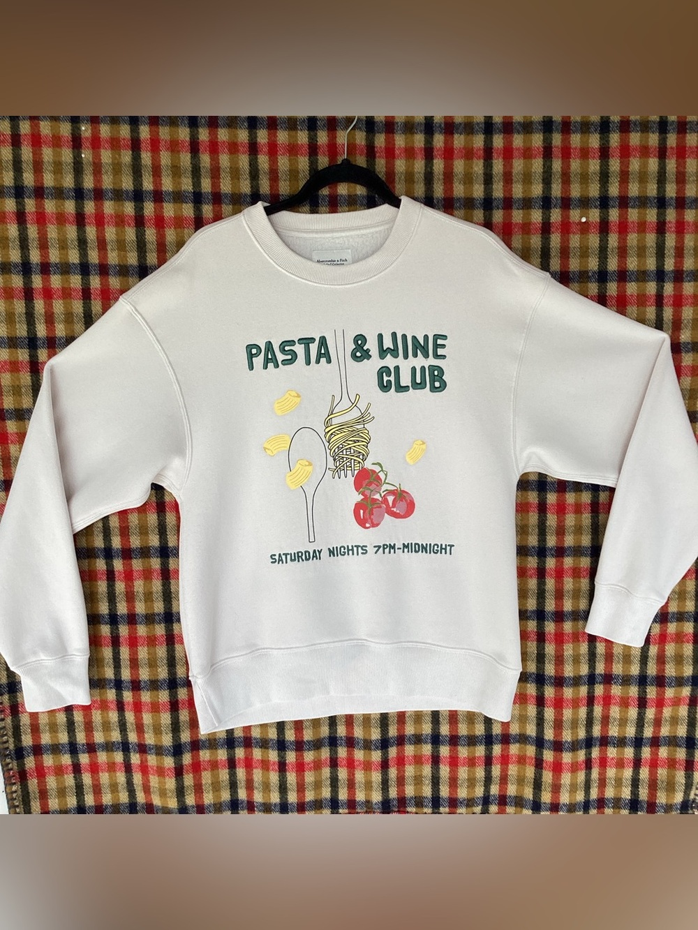 Abercrombie And Fitch Pasta and wine club crewneck sweatshirt soft A&F